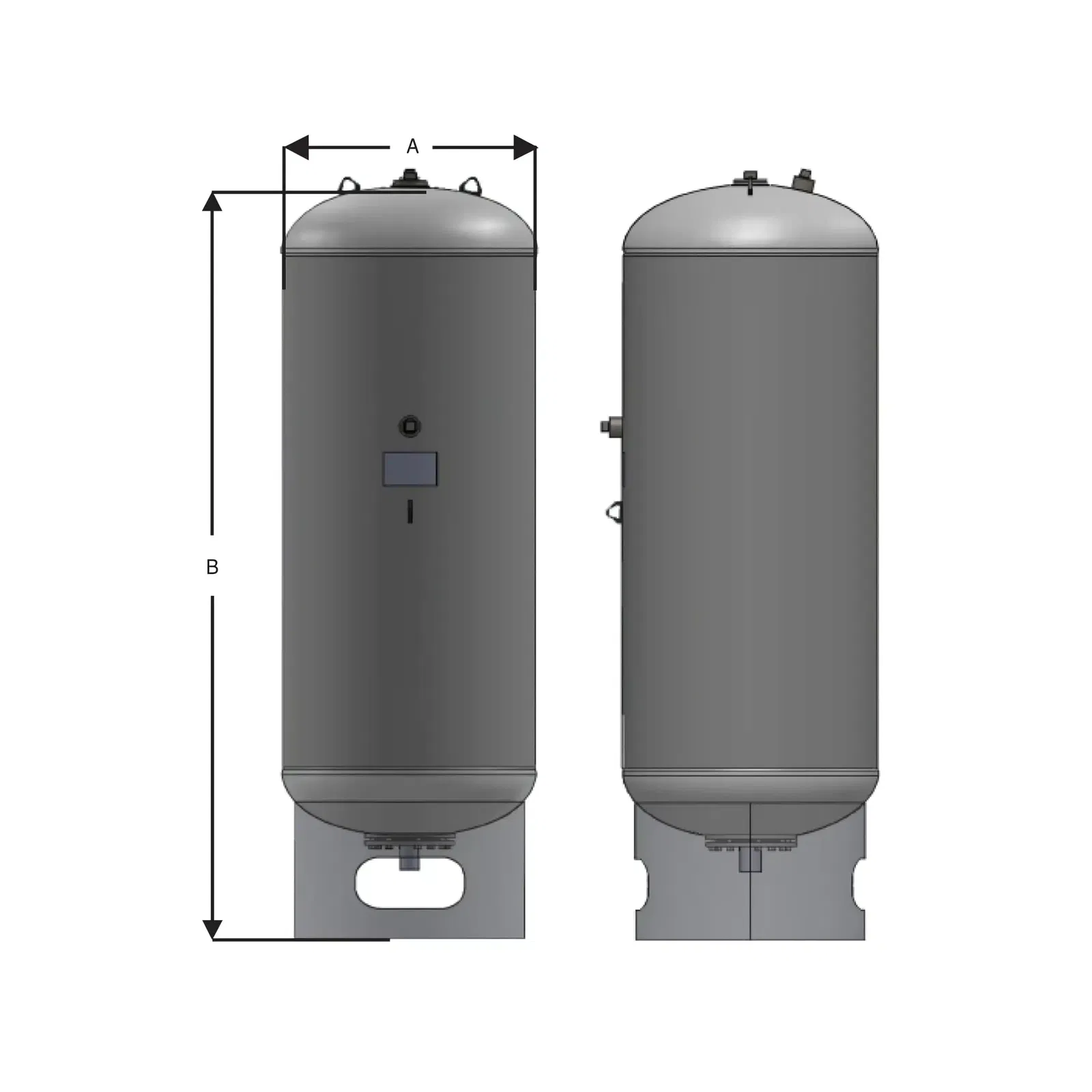 WBF Series ASME Bottom Feed Expansion Tank Full Acceptance Diagram